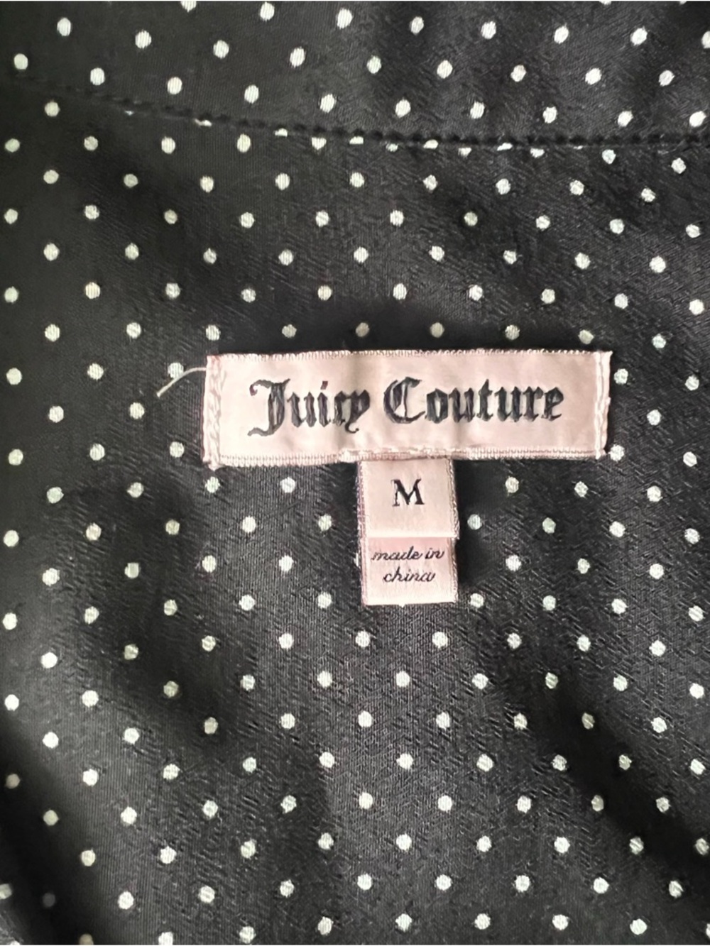 Juicy Couture Black Polka Dot Button Shirt - Picture 3 of 4